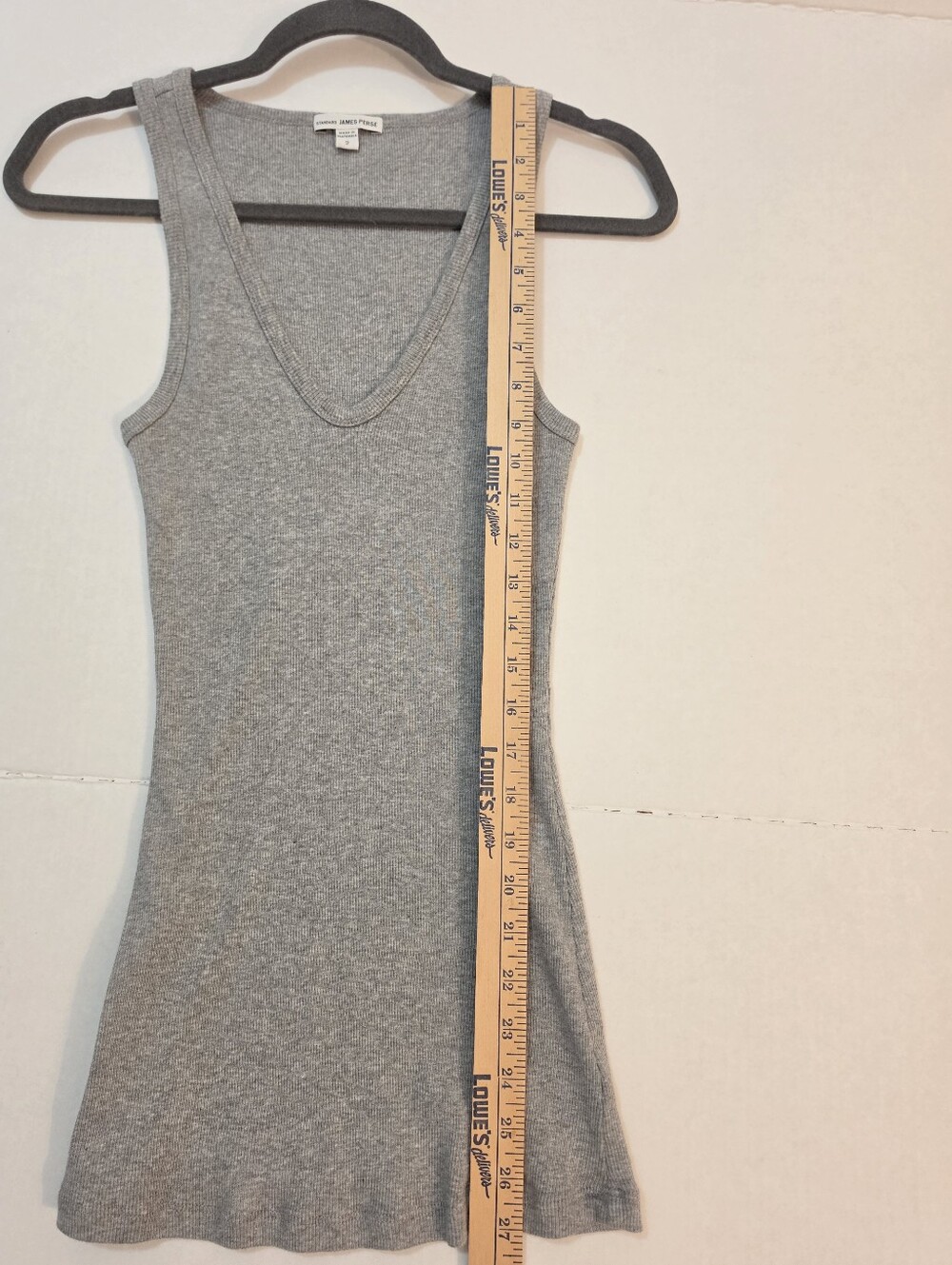 James Perse Heather Gray Ribbed V Neck Tank Top - Picture 6 of 7
